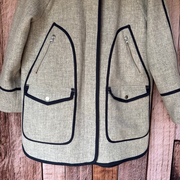J. Crew Jacket Summit Parka Nello Gori Italian Stadium Cloth Size 2 Gray Fall - Picture 4 of 9